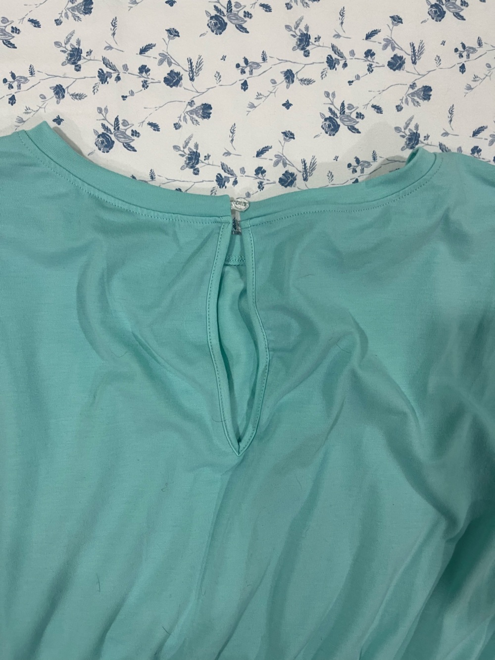 Aqua Ruched Drawstring Romper - Picture 3 of 4